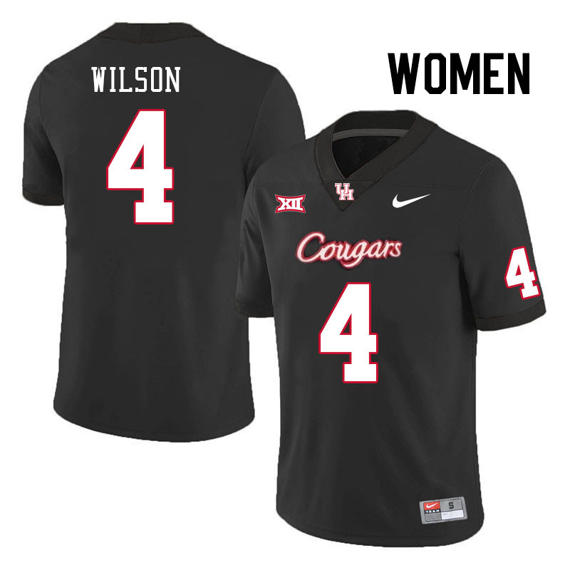 Women #4 Jonah Wilson Houston Cougars College Football Jerseys Stitched-Black